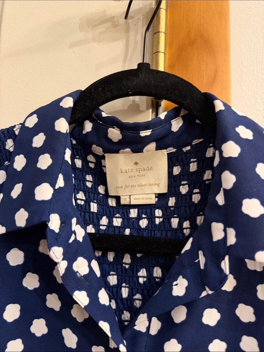 kate spade Navy and White Polka Dot Sleeveless Midi Dress